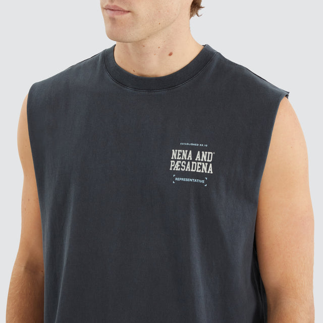 Overtaking Relaxed Muscle Tee Pigment Black