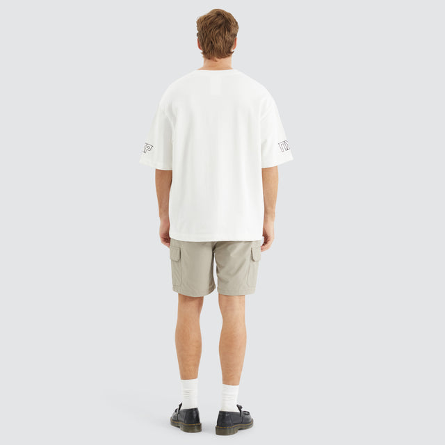 Armband Loopback Oversized Tee Natural White