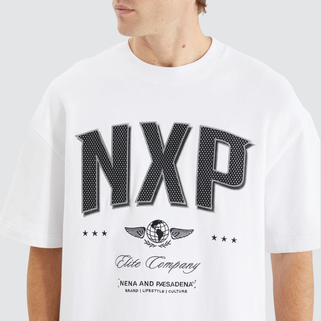 Captain Loopback Street Tee Optical White