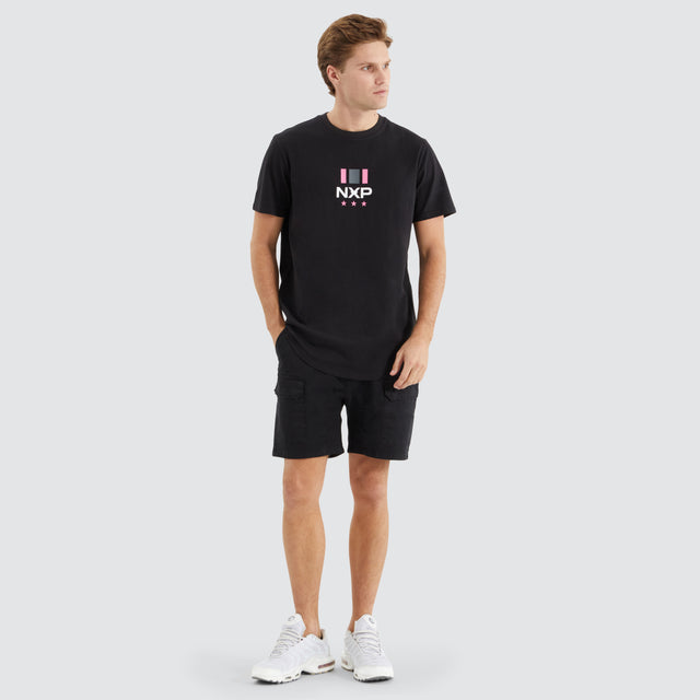 Line Dual Curved Tee Jet Black