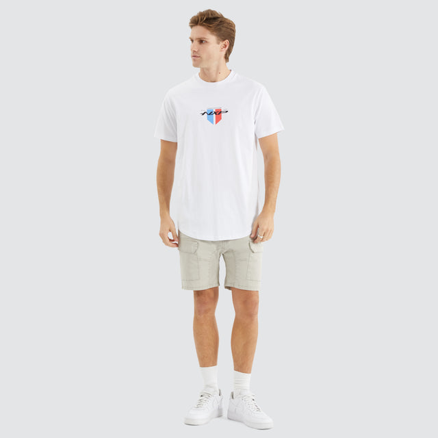 Wingman Dual Curved Tee Optical White