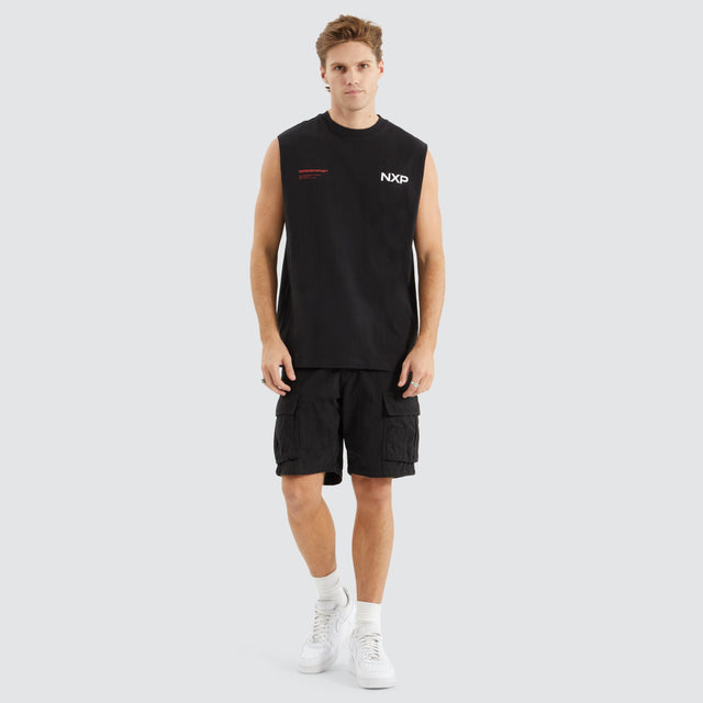 Delta Time Relaxed Muscle Tee Jet Black