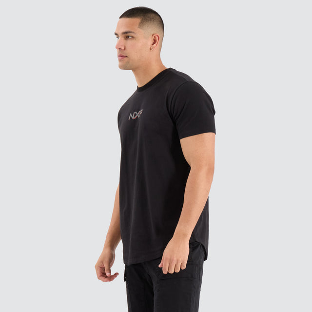 Reverse Dual Curved Tee Jet Black