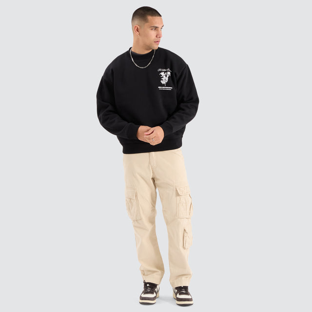 Cattle Box Fit Sweater Jet Black