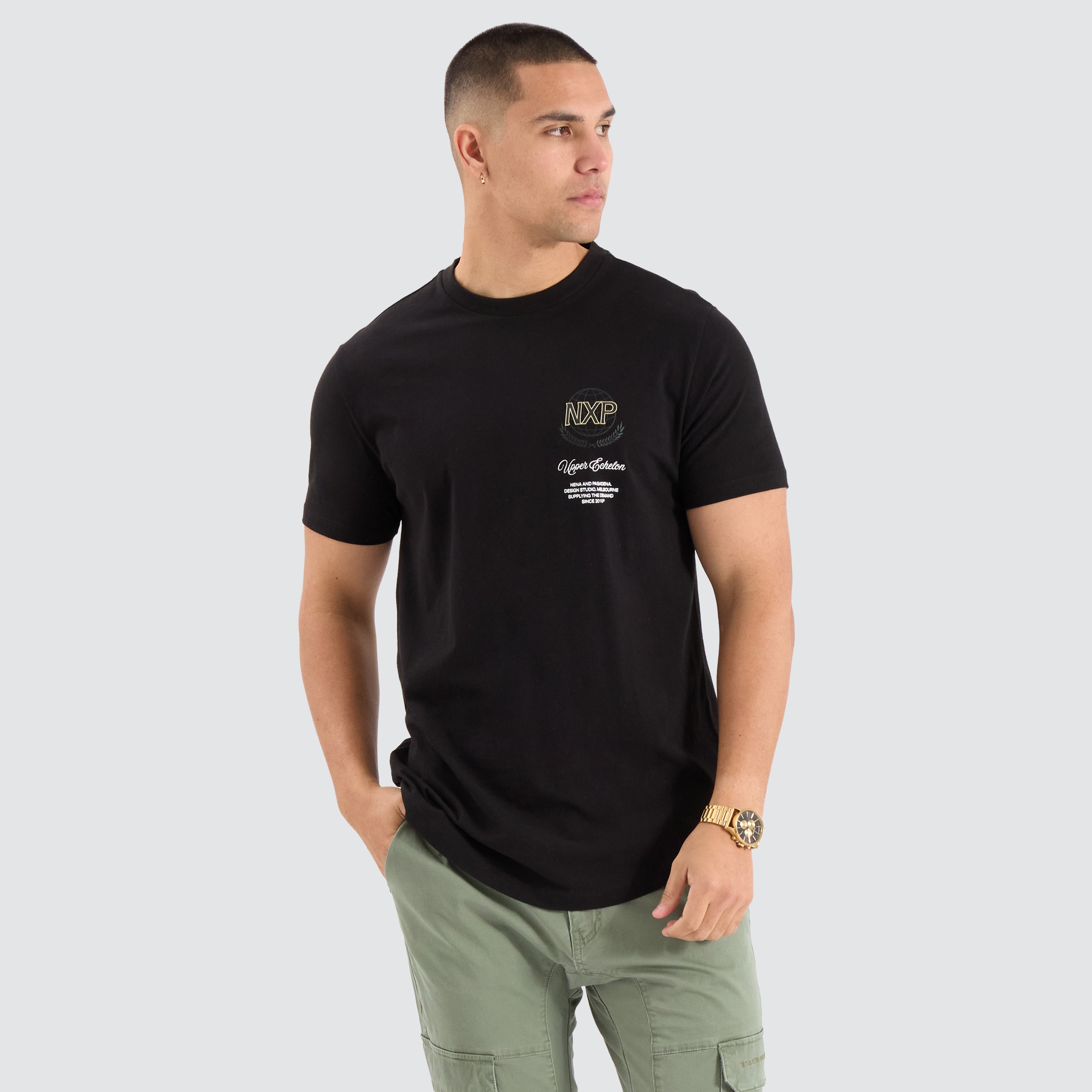 Fame Dual Curved Tee in Jet Black | NXP