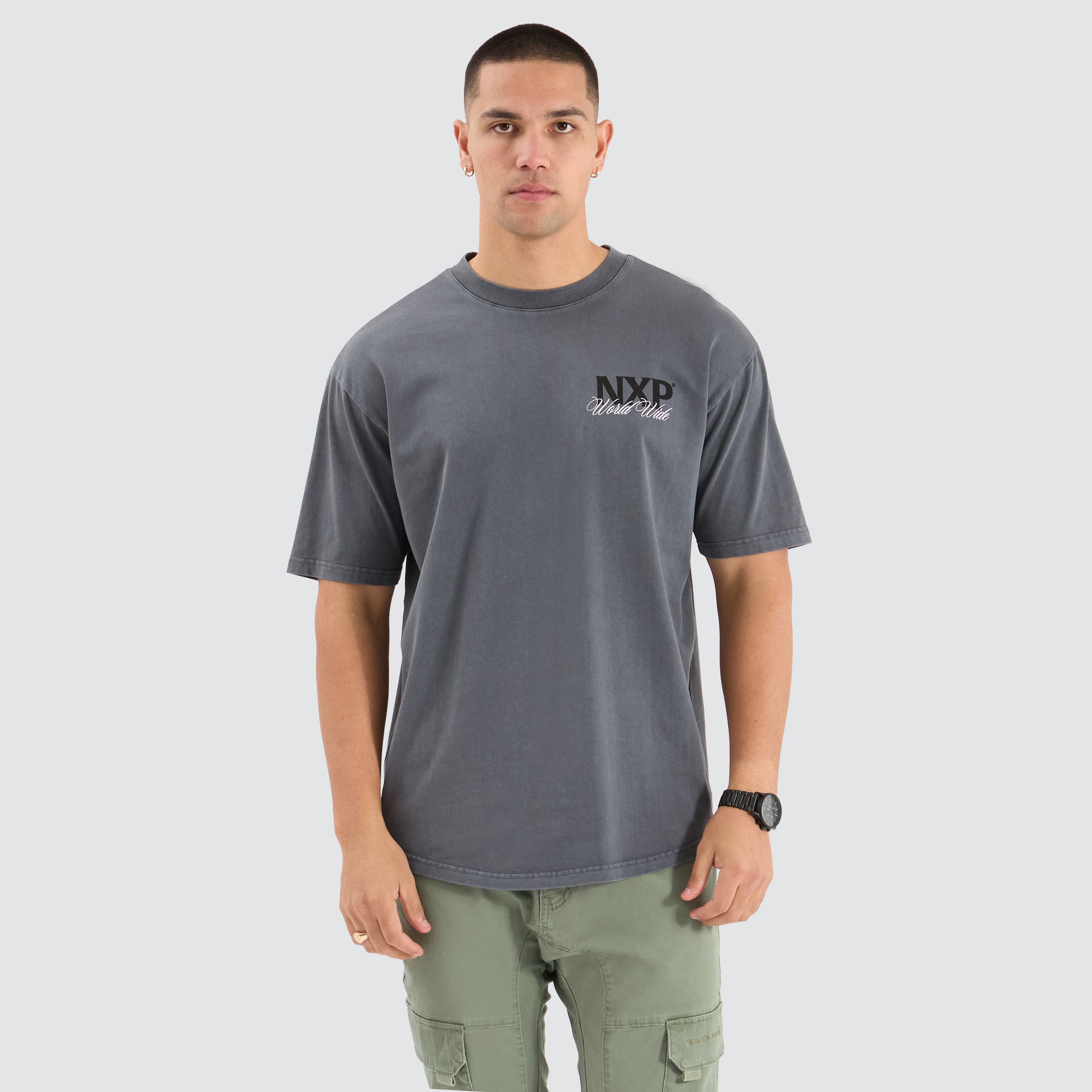 Mirage Box Fit Tee in Pigment Charcoal | NXP