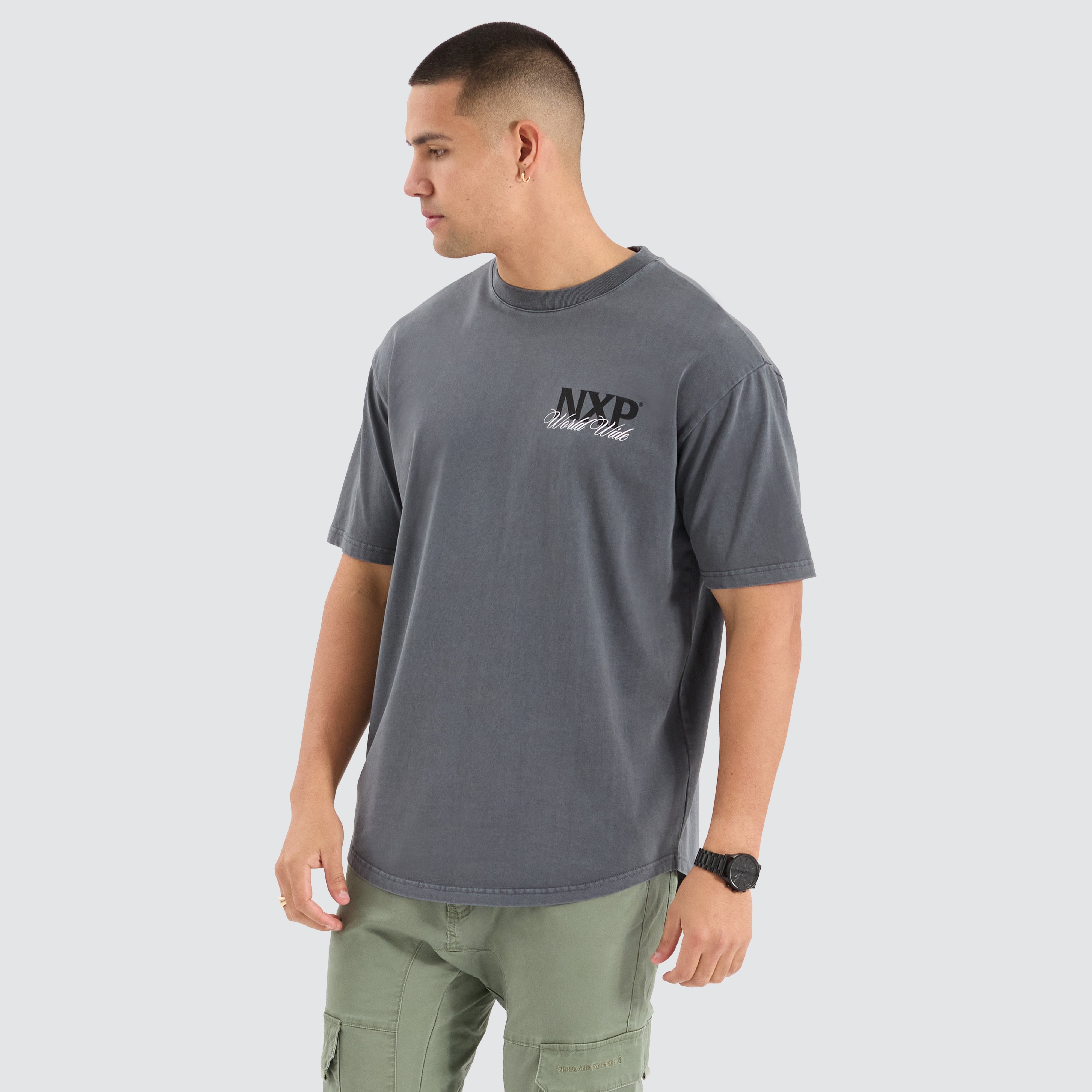 Mirage Box Fit Tee in Pigment Charcoal | NXP