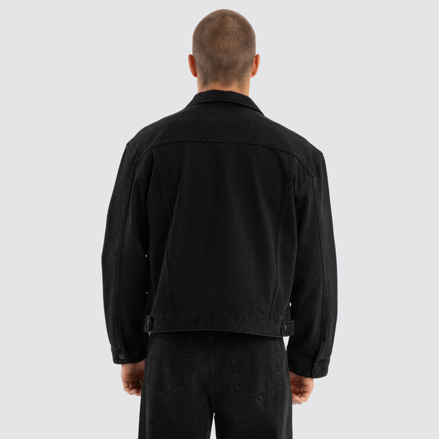 Divide Denim Jacket Jet black