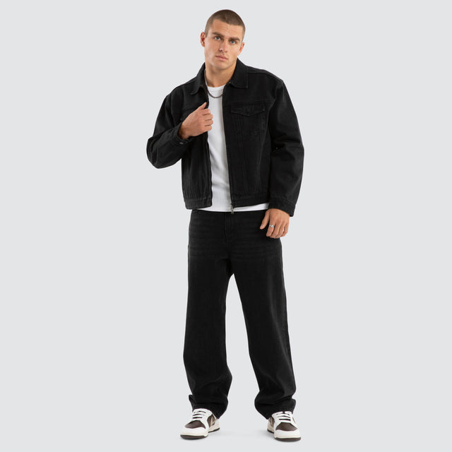 Divide Denim Jacket Jet black