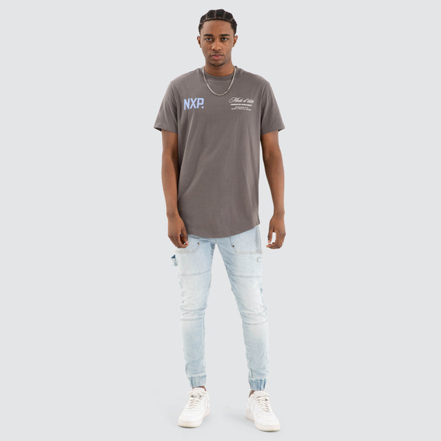 Riot Dual Curved Tee Charcoal Grey