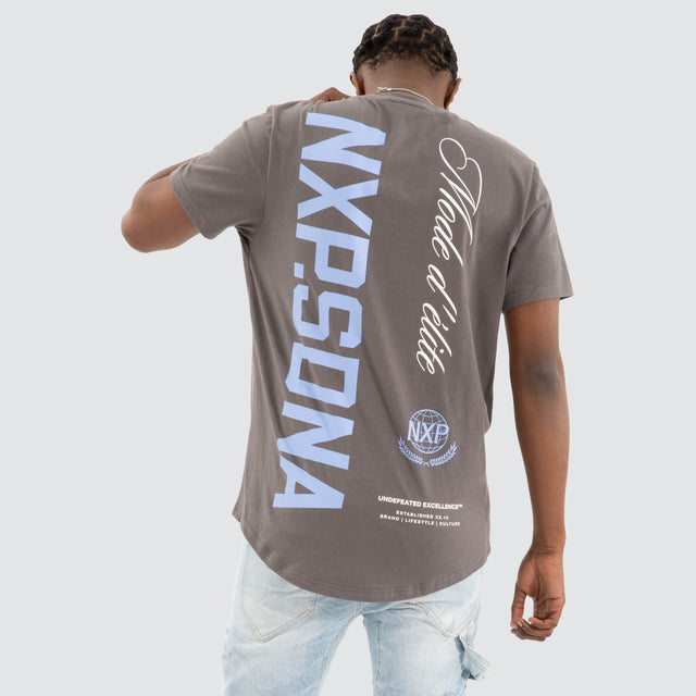Riot Dual Curved Tee Charcoal Grey