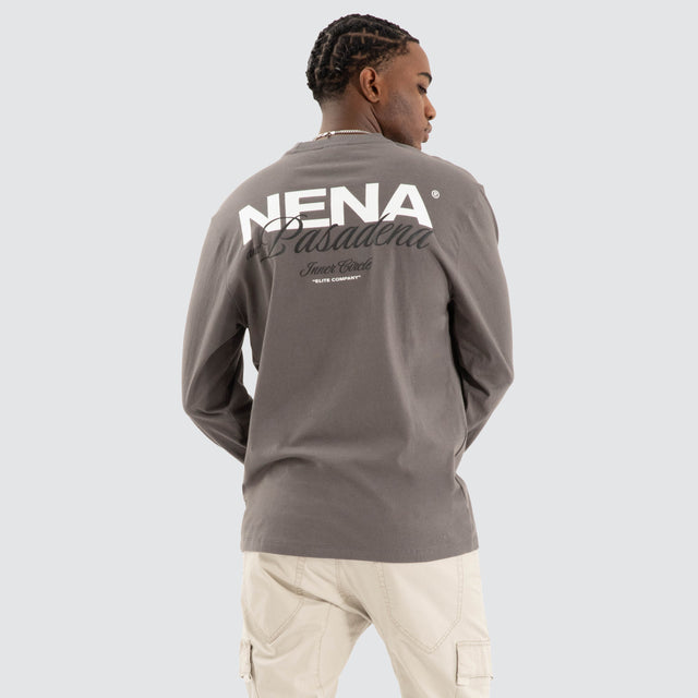 Public Relaxed Longsleeve Tee Charcoal Grey