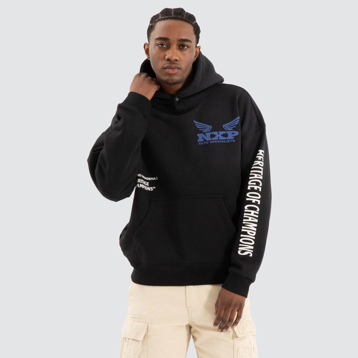 Rogue Box Fit Hoodie Jet Black | NXP