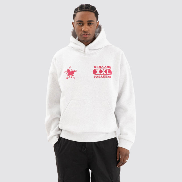 Knight Box Fit Hoodie Snow Marle Grey
