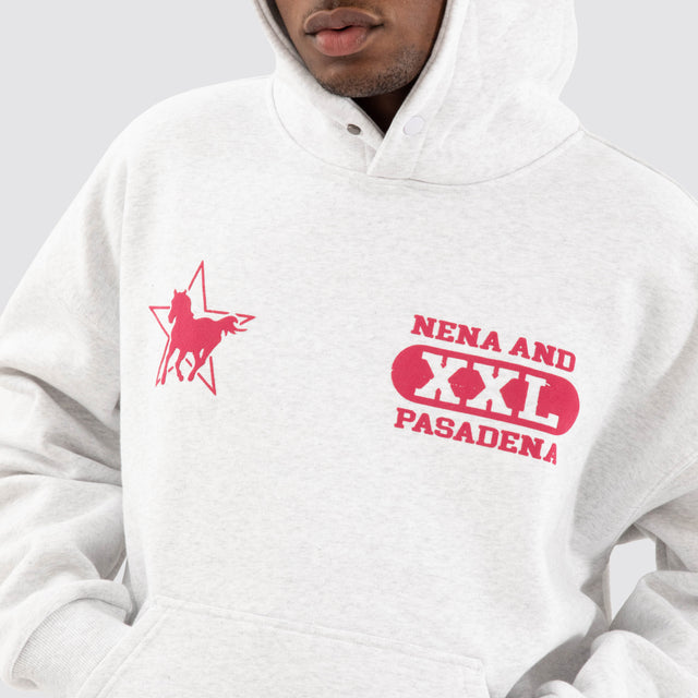 Knight Box Fit Hoodie Snow Marle Grey