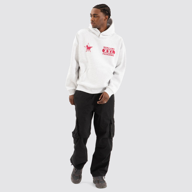 Knight Box Fit Hoodie Snow Marle Grey