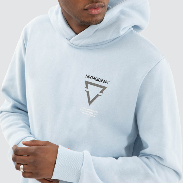 Defend Dual Curved Hoodie Skyway Blue