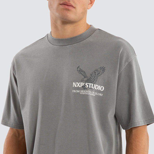 Simulation Box Fit Tee Pigment Frost Grey
