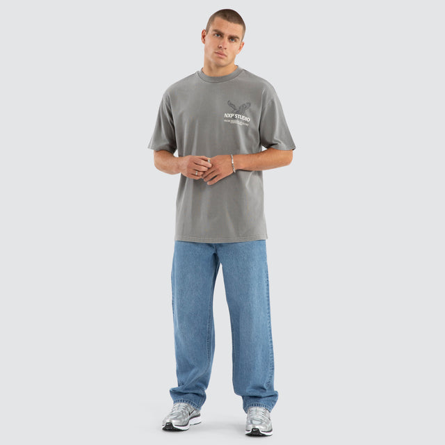 Simulation Box Fit Tee Pigment Frost Grey
