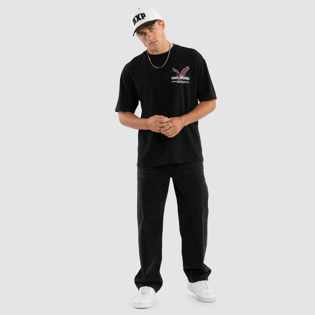 Simulation Box Fit Tee Jet Black