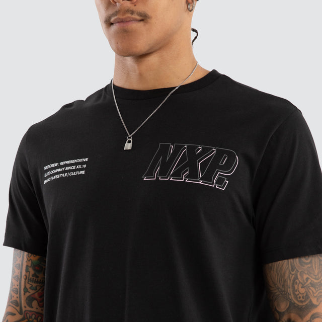 Burns Dual Curved Tee Jet Black