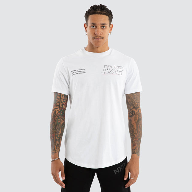 Burns Dual Curved Tee Optical White