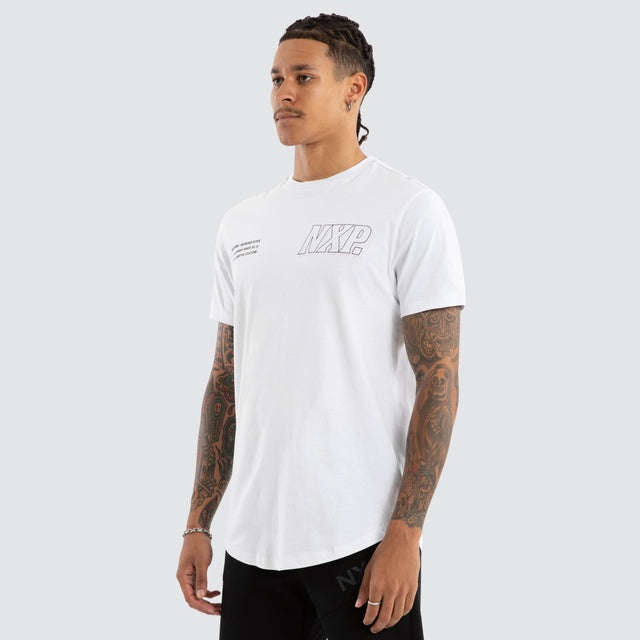 Burns Dual Curved Tee Optical White