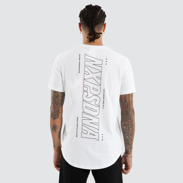 Burns Dual Curved Tee Optical White