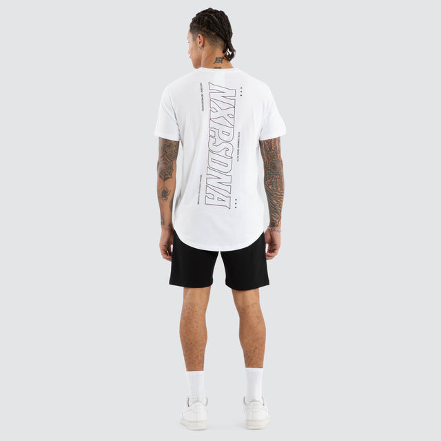 Burns Dual Curved Tee Optical White