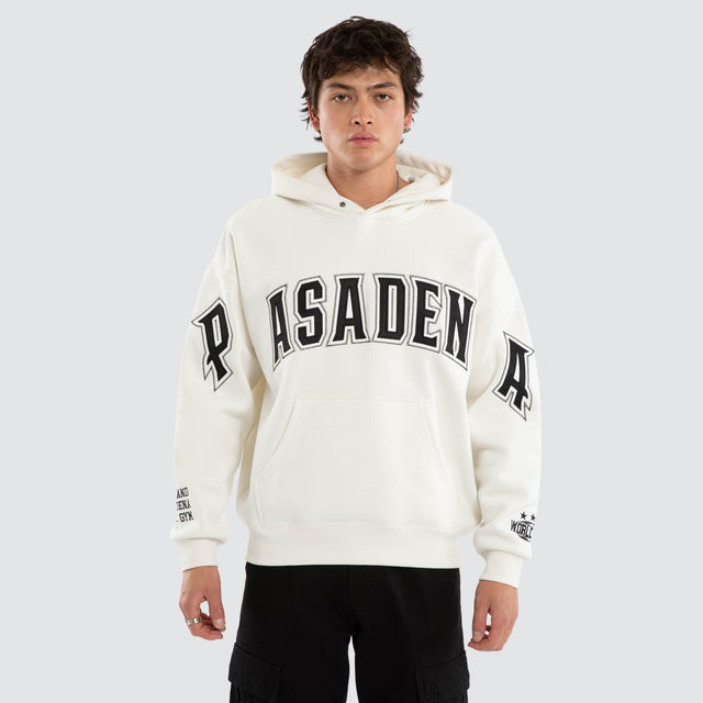 Fence Box Fit Hoodie Natural White
