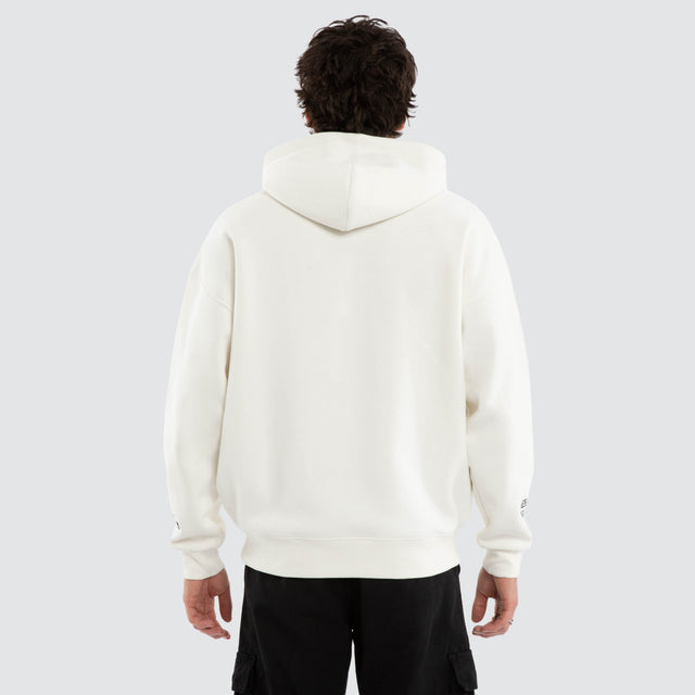 Fence Box Fit Hoodie Natural White