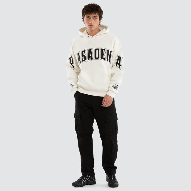 Fence Box Fit Hoodie Natural White