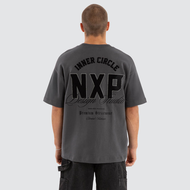 Dwell Loopback Raptor Tee Asphalt