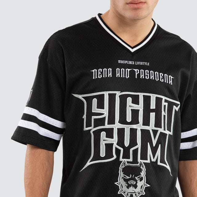 Model wears Brute Gridiron Jersey Jet Black Jerseys in Black - Image 5
