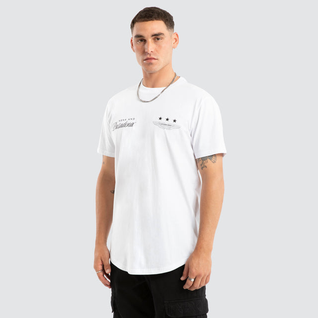 Pledge Dual Curved Tee White