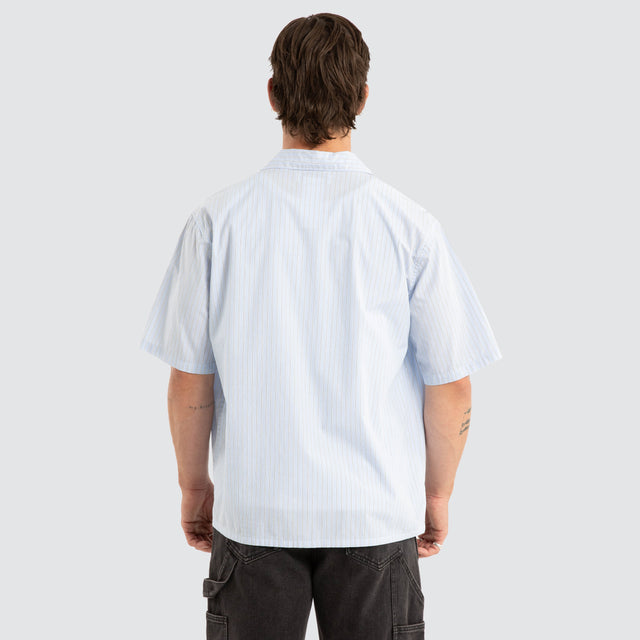 Grander Skate Short Sleeve Shirt Blue Stripe