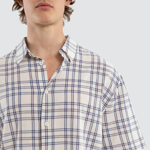 Dimension Boxy Shirt Natural White Check