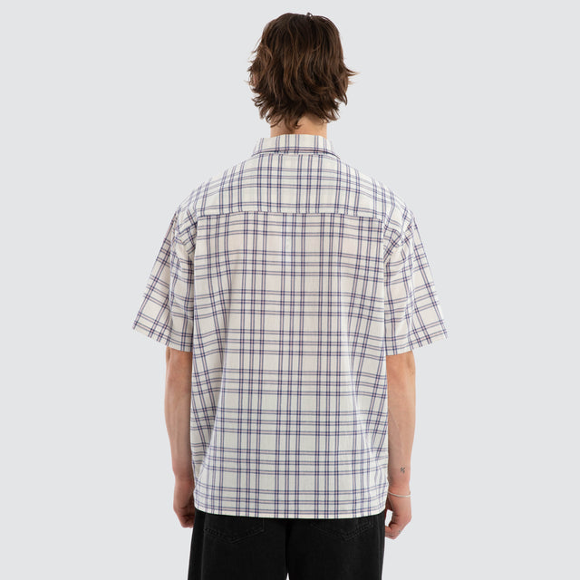 Dimension Boxy Shirt Natural White Check