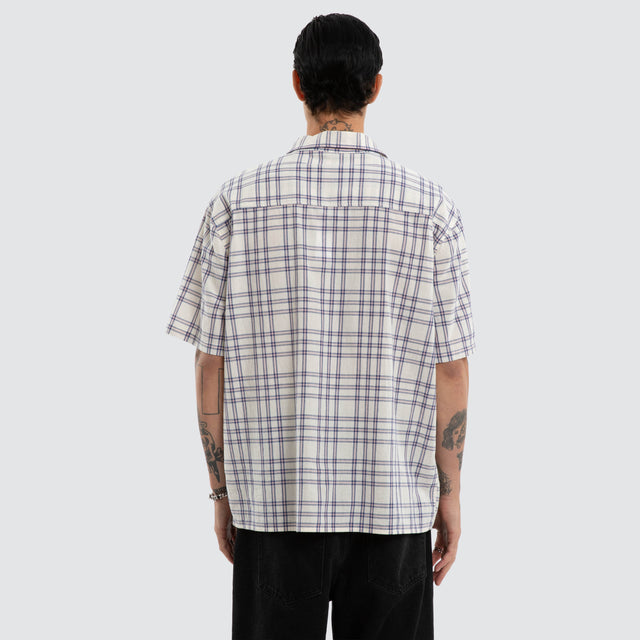 Dimension Boxy Shirt Natural White Check