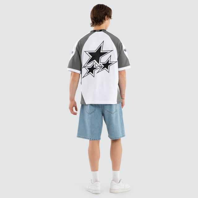 Legend Loopback Oversized Tee White / Charcoal