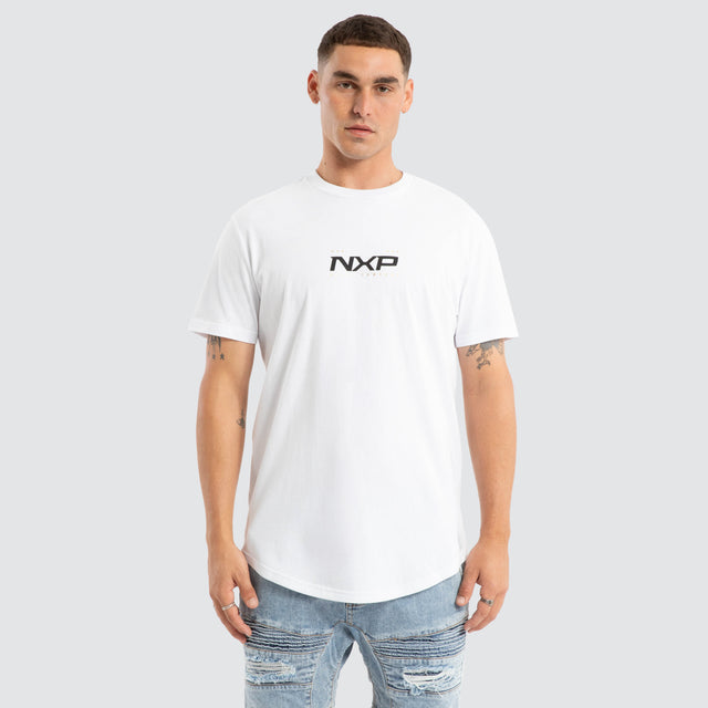 Deliberate Dual Curved Tee White