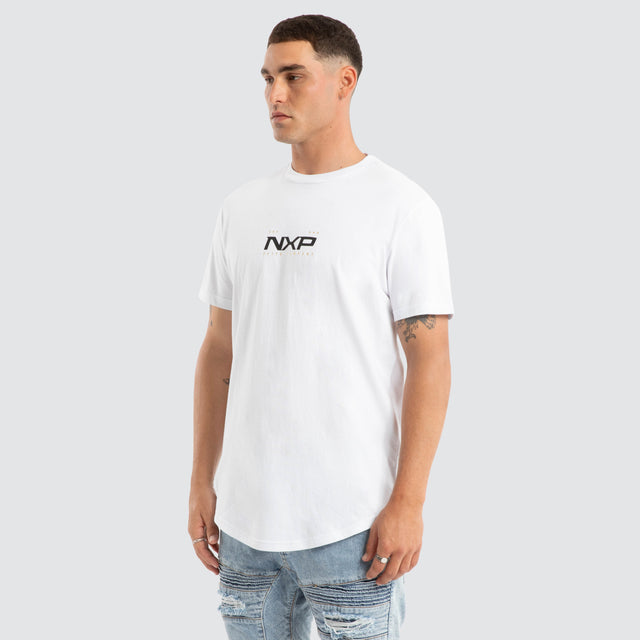 Deliberate Dual Curved Tee White
