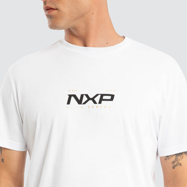 Deliberate Dual Curved Tee White