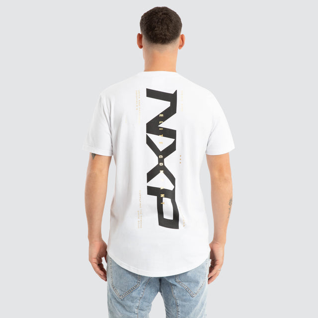 Deliberate Dual Curved Tee White