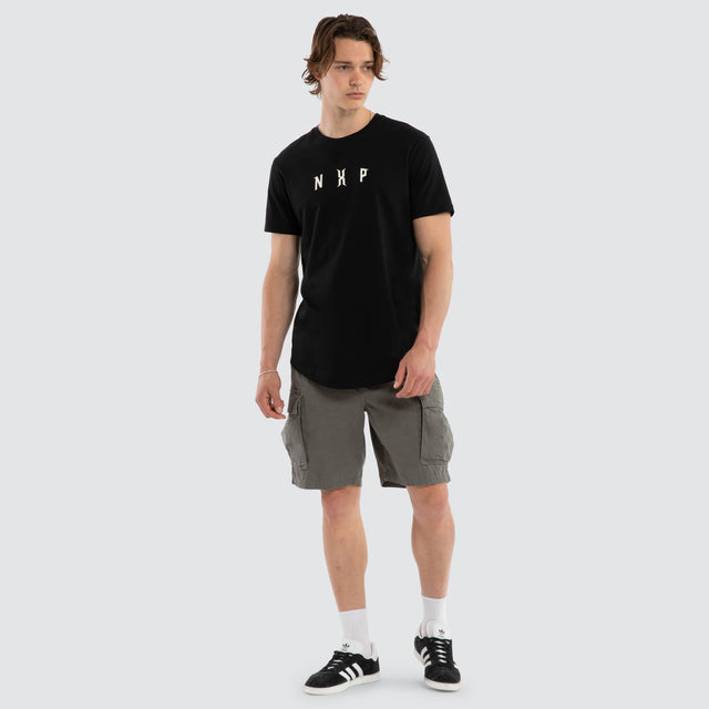 Dominate Dual Curved Tee Jet Black