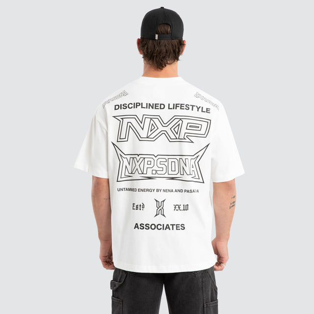 Model wears Grand Raptor Tee Natural White T-Shirts White – image 2