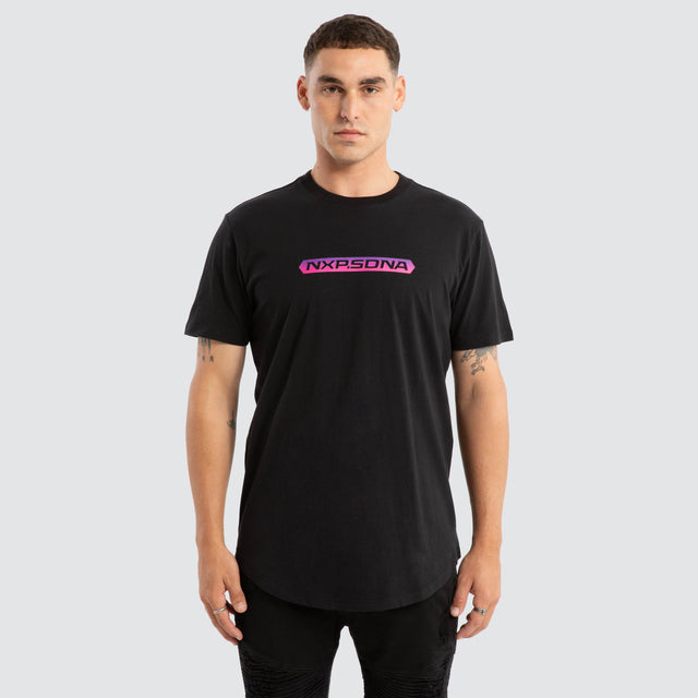 Score Dual Curved Tee Jet Black