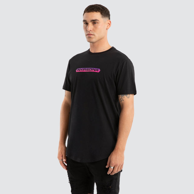 Score Dual Curved Tee Jet Black