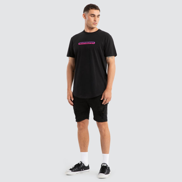 Score Dual Curved Tee Jet Black