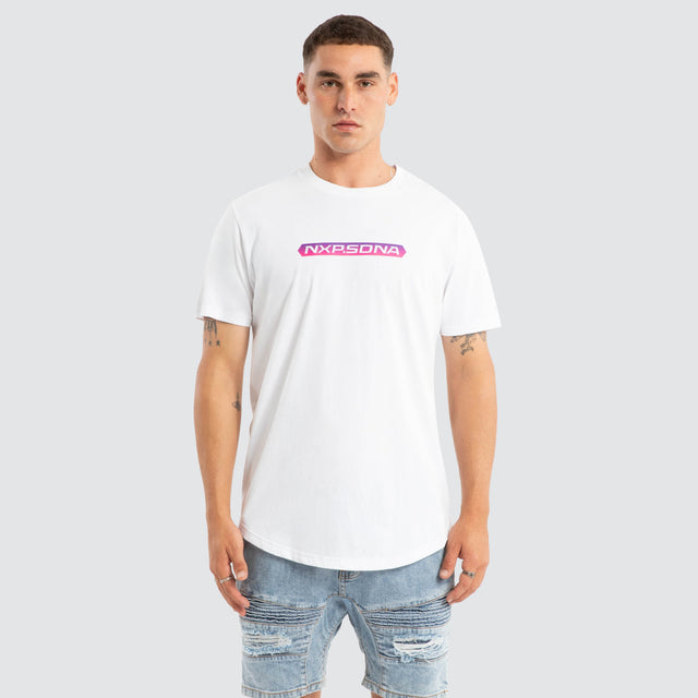 Model wears Score Dual Curved Tee White T-Shirts White – image 1